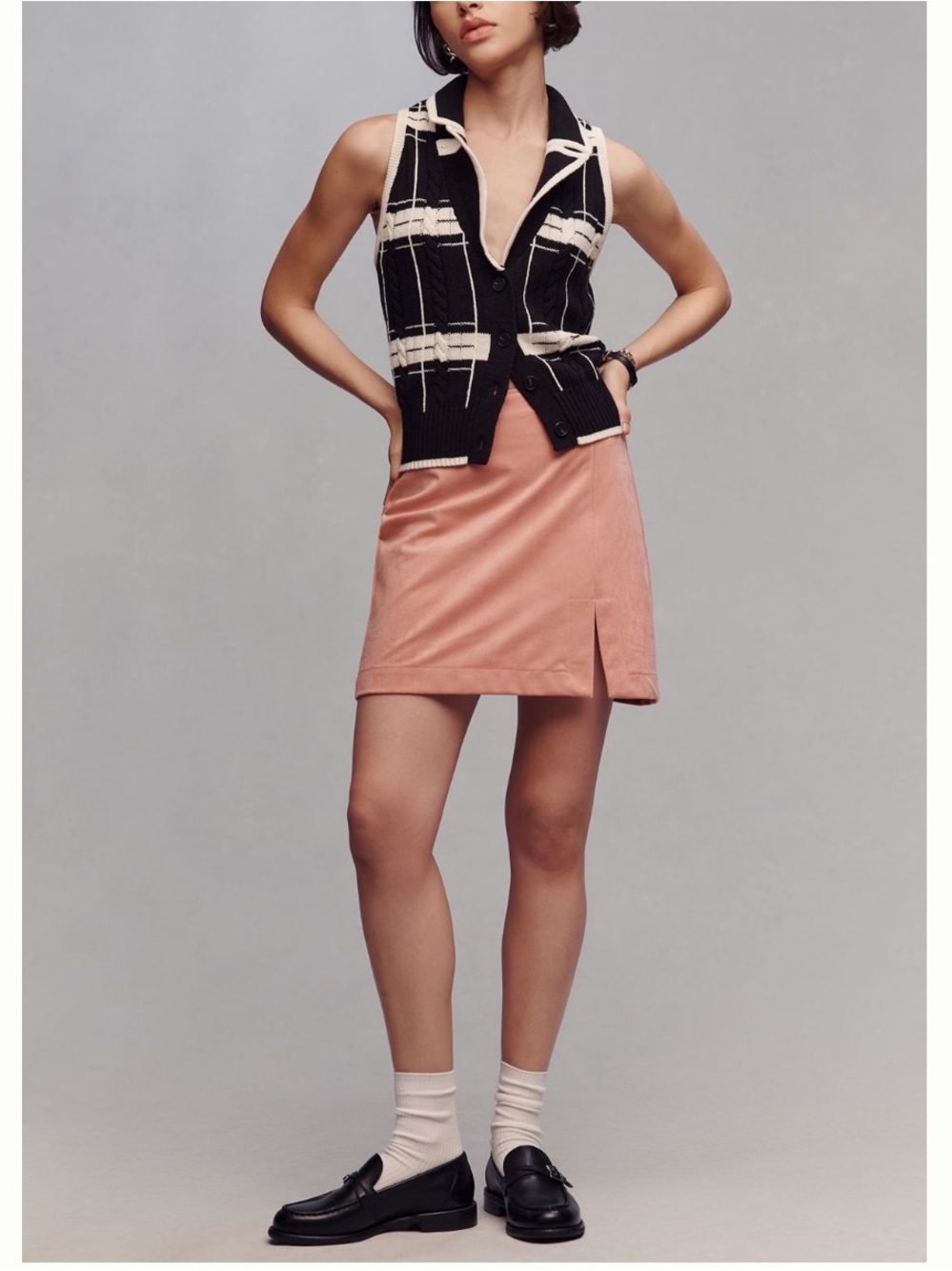 🟤NWT MAEVE by ANTHROPOLOGIE Faux Suede Mini Skirt in Rose Blush